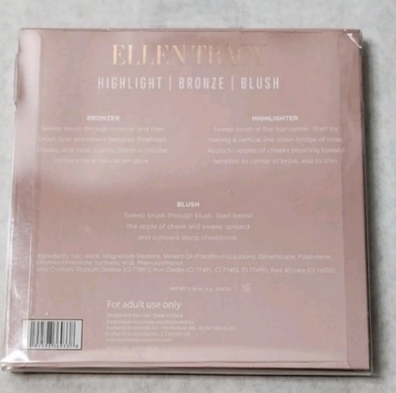 Ellen Tracy Shimmer Glow Complexion Palette – Highlighter, Bronzer & Blush