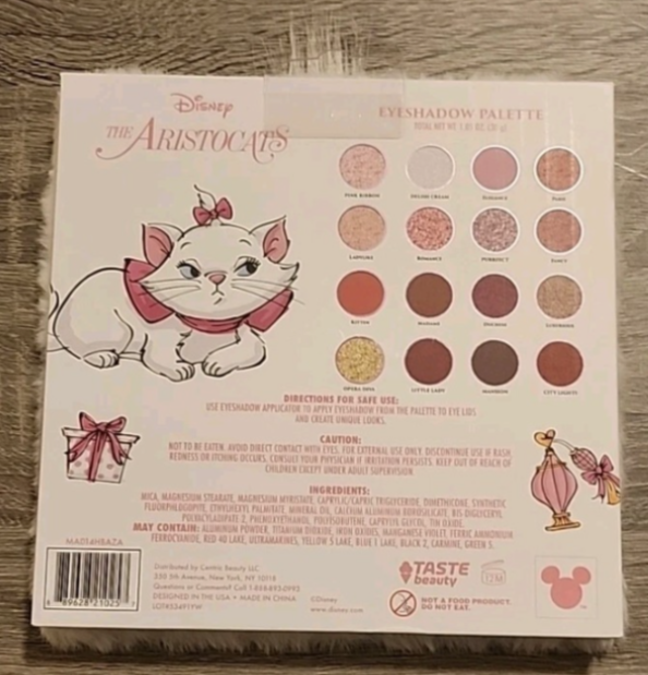 Disney Aristocats Marie Eyeshadow Palette – 16 Color Fuzzy Cover Makeup Palette