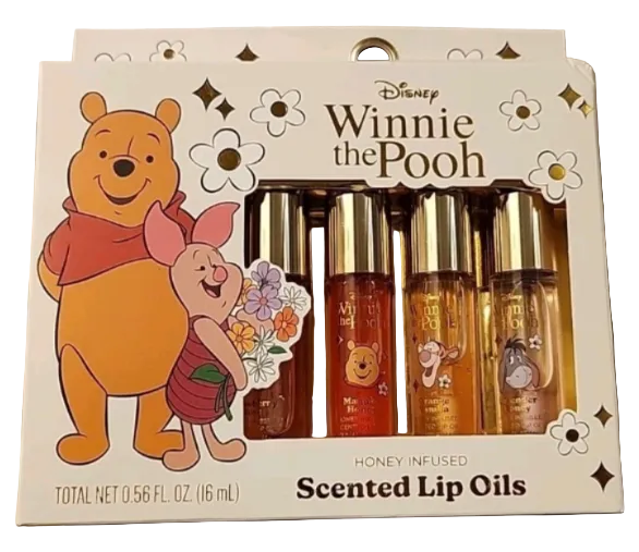 Disney Winnie the Pooh & Piglet Honey Scented Lip Oil Set 4 Piece