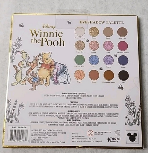 Disney Winnie the Pooh & Friends 16-Color Eyeshadow Palette with Mirror