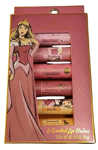 Disney Princess Aurora Sleeping Beauty 6 Scented Lip Balm Gift Set