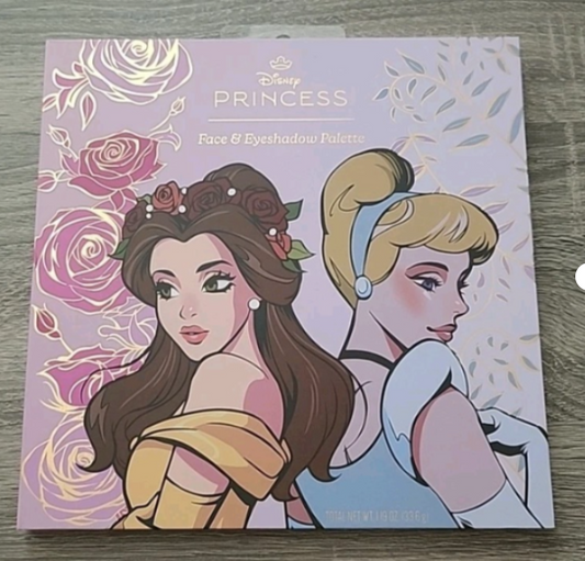 Disney Princess Cinderella & Belle Face & Eyeshadow Palette Book with Mirror | Beauty Gift Set