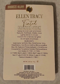 Ellen Tracy Tinted Bronzer Stick Bronze Glow Cream Contour 0.35 oz
