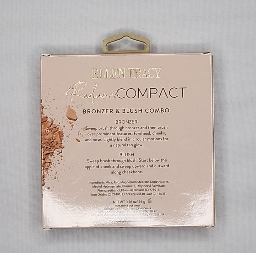 Ellen Tracy Bronzer & Blush Palette – Compact Duo – Natural Glow