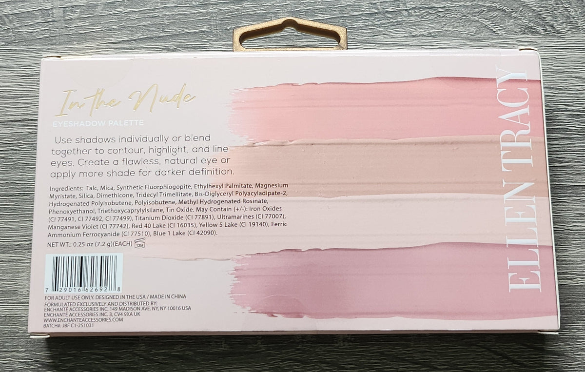 Ellen Tracy - IN THE NUDE - 18 Highly Pigmented Glam Shades Eyeshadow Palette