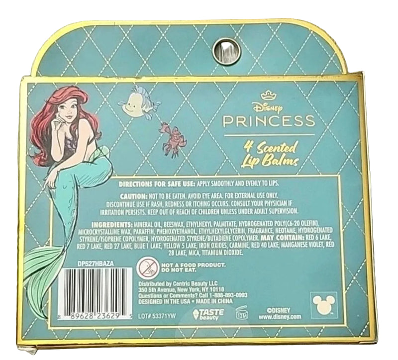 Disney Princess Ariel 4 Scented Lip Balms Set – The Little Mermaid