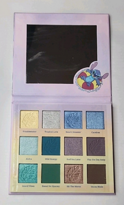 Disney Lilo & Stitch 12-Color Eyeshadow Palette with Mirror | Tropical Makeup Palette